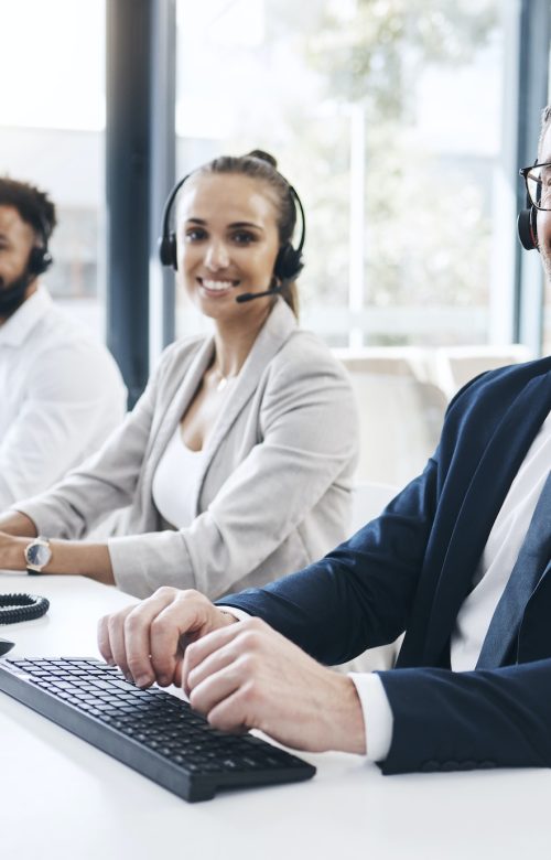 Finance, contact us and financial consultant in a call center with diversity working in customer su